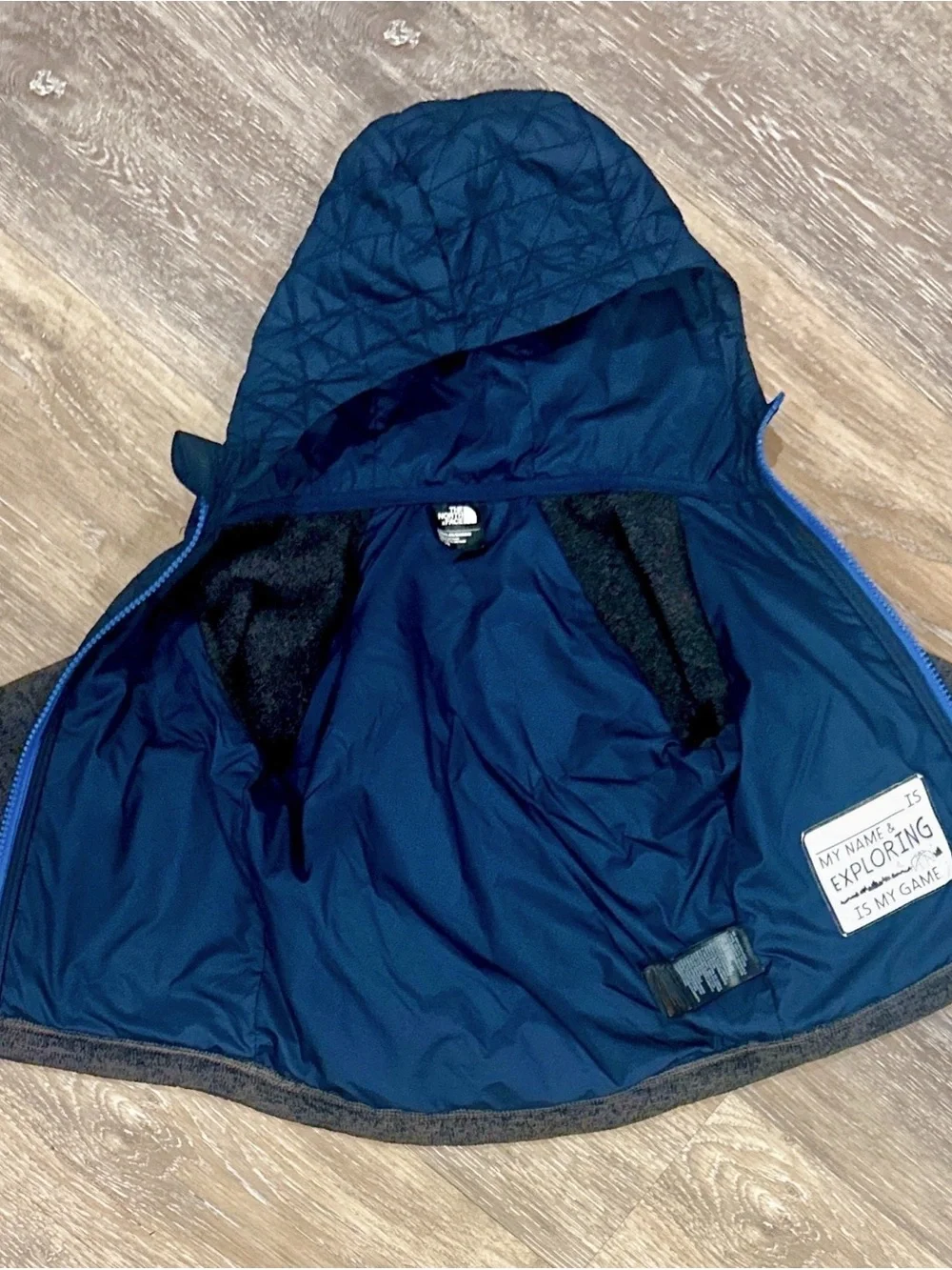 EUC The North Face Quilted Sweater Fleece Hoodie - 2T